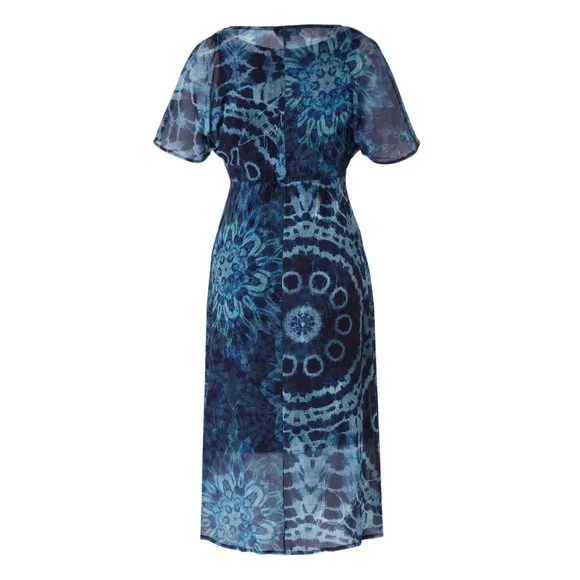 NEW Asymmetrical Boho Blue Desigual High Low Front, Size S - Picture 13 of 15